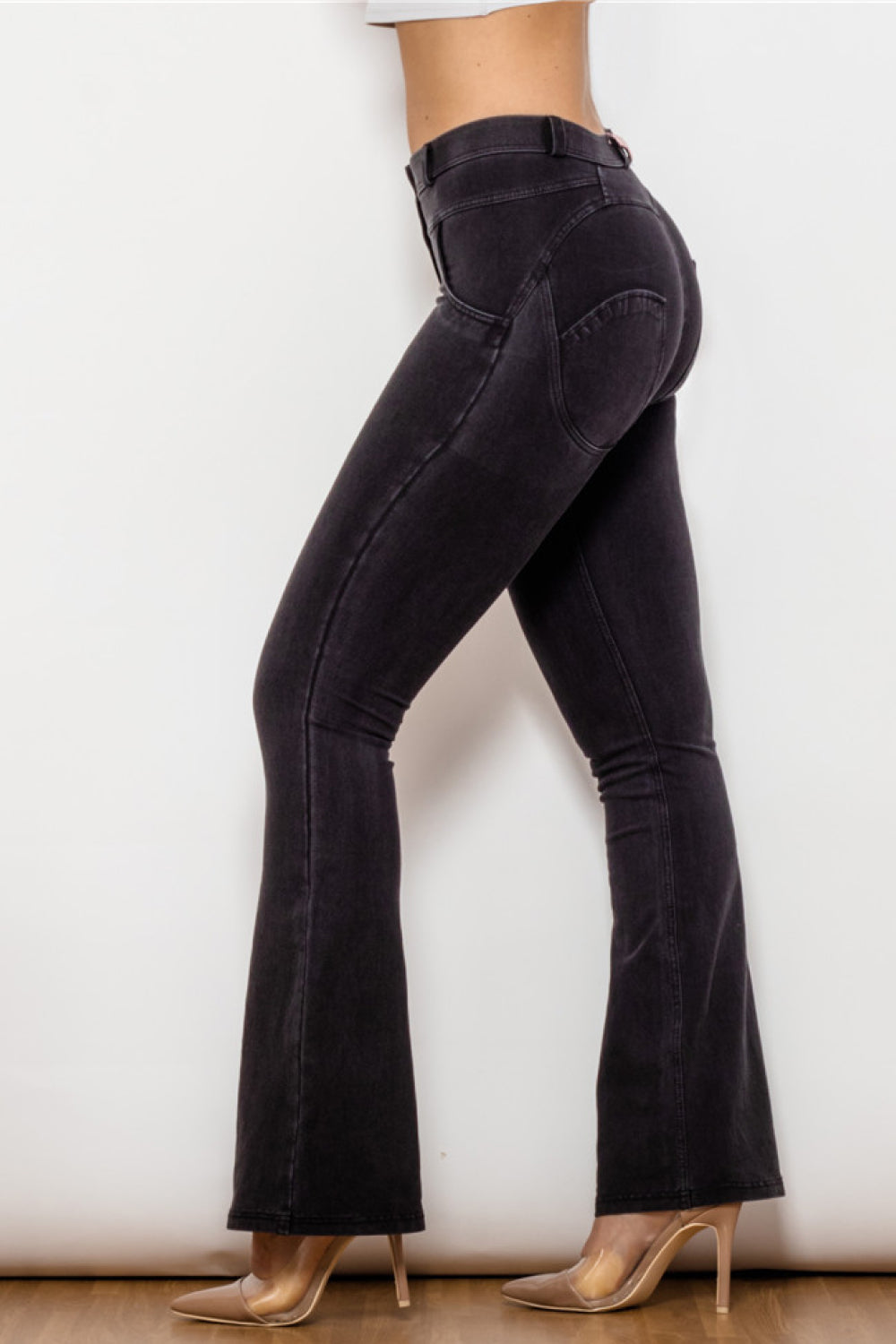 Atheleisure Buttoned Flare Jeans - ONLINE EXCLUSIVE