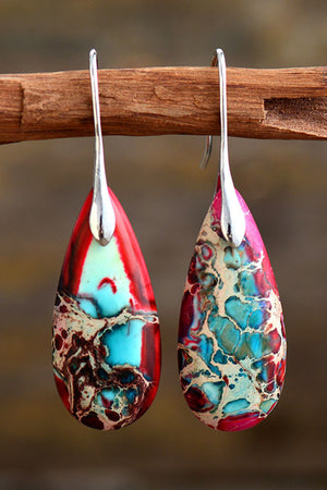 Handmade Teardrop Shape Natural Stone Dangle Earrings - ONLINE EXCLUSIVE