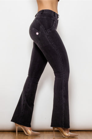 Atheleisure Buttoned Flare Jeans - ONLINE EXCLUSIVE