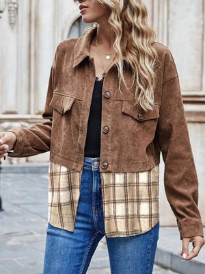 Chestnut Plaid Denim Jacket - ONLINE EXCLUSIVE