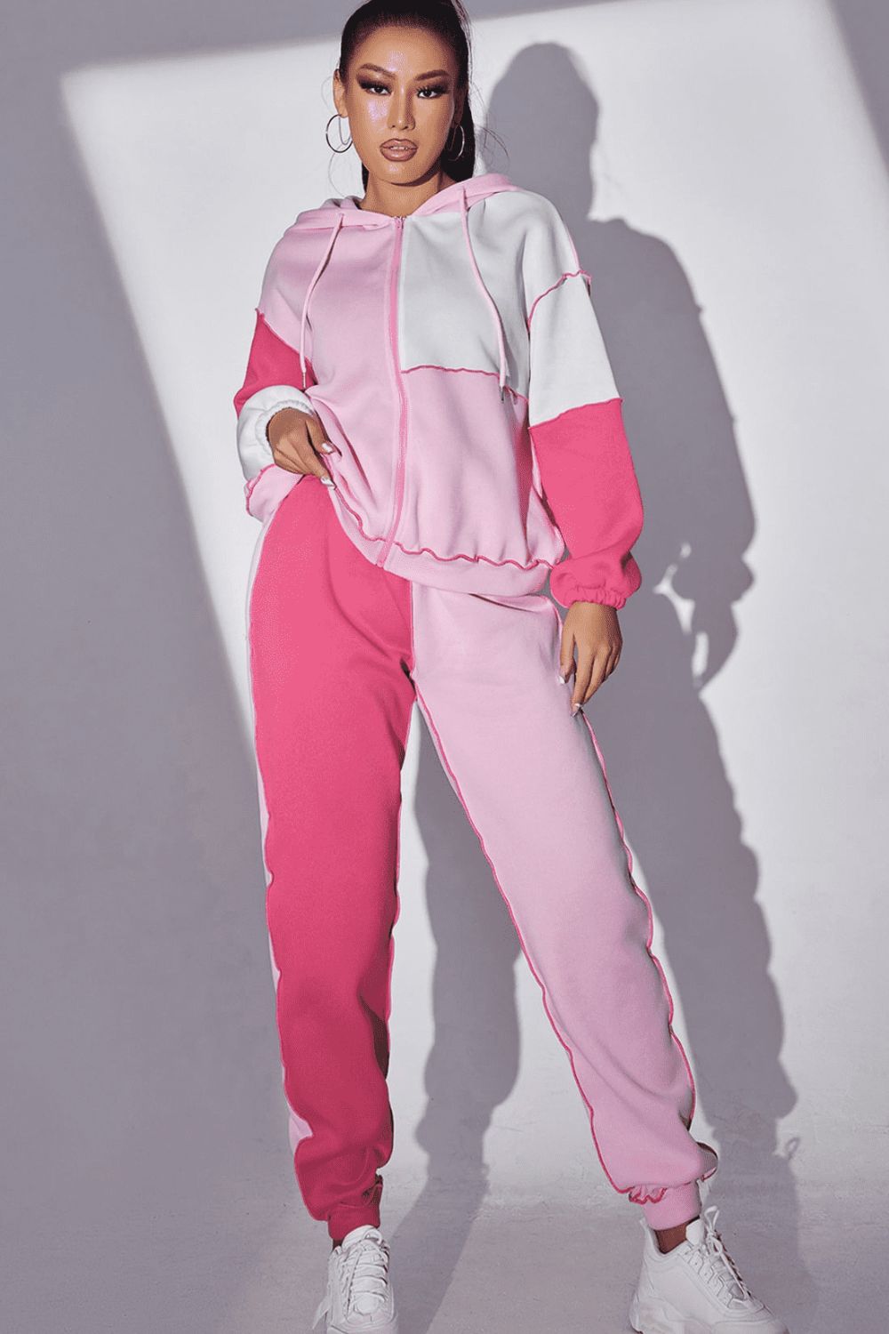Color Block Hoodie and Pants Set - ONLINE EXCLUSIVE