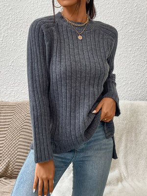 Ribbed Raglan Sleeve Sweater - ONLINE EXCLUSIVE