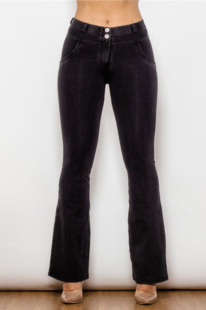 Atheleisure Buttoned Flare Jeans - ONLINE EXCLUSIVE