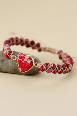 Handmade Heart Shape Natural Stone Bracelet - ONLINE EXCLUSIVE