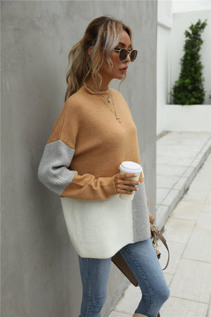 Color Block Round Neck Sweater - ONLINE EXCLUSIVE