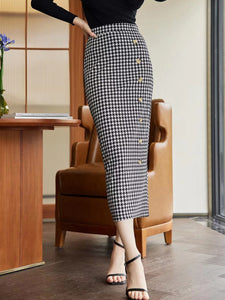 Houndstooth Midi Skirt - ONLINE EXCLUSIVE