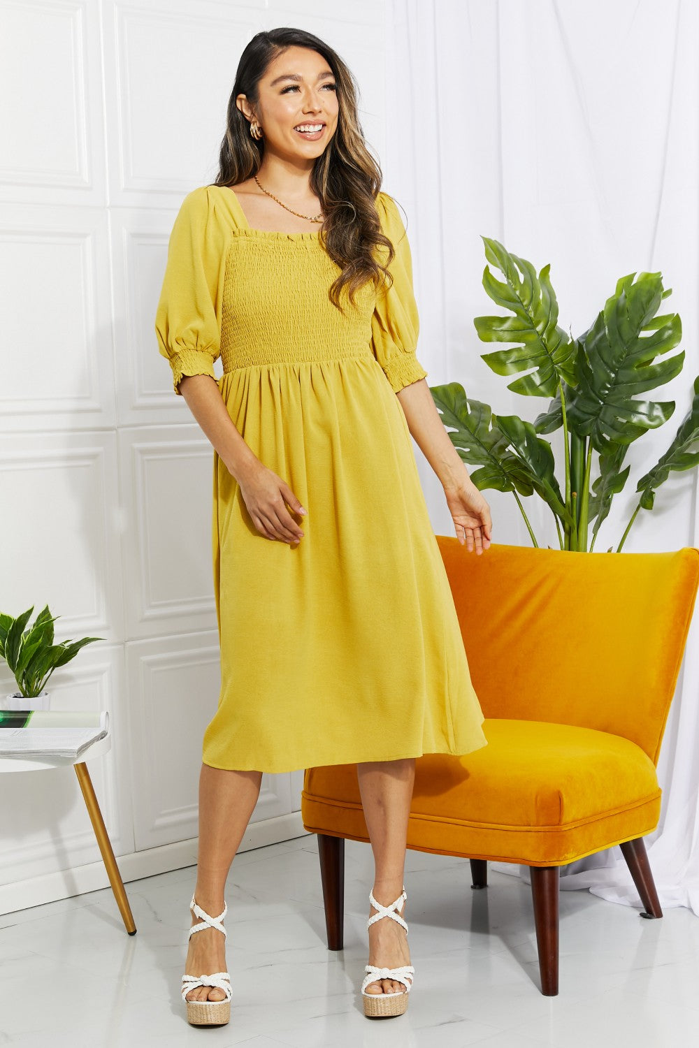 Love You Forever Square Neck Midi Dress - ONLINE EXCLUSIVE