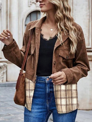 Chestnut Plaid Denim Jacket - ONLINE EXCLUSIVE